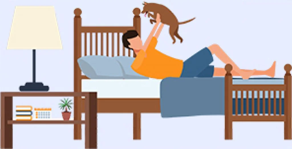 Which Countries Get the Most and Least Amount of Sleep? 5 Illustration Of Man Playing With Dog In a Bed