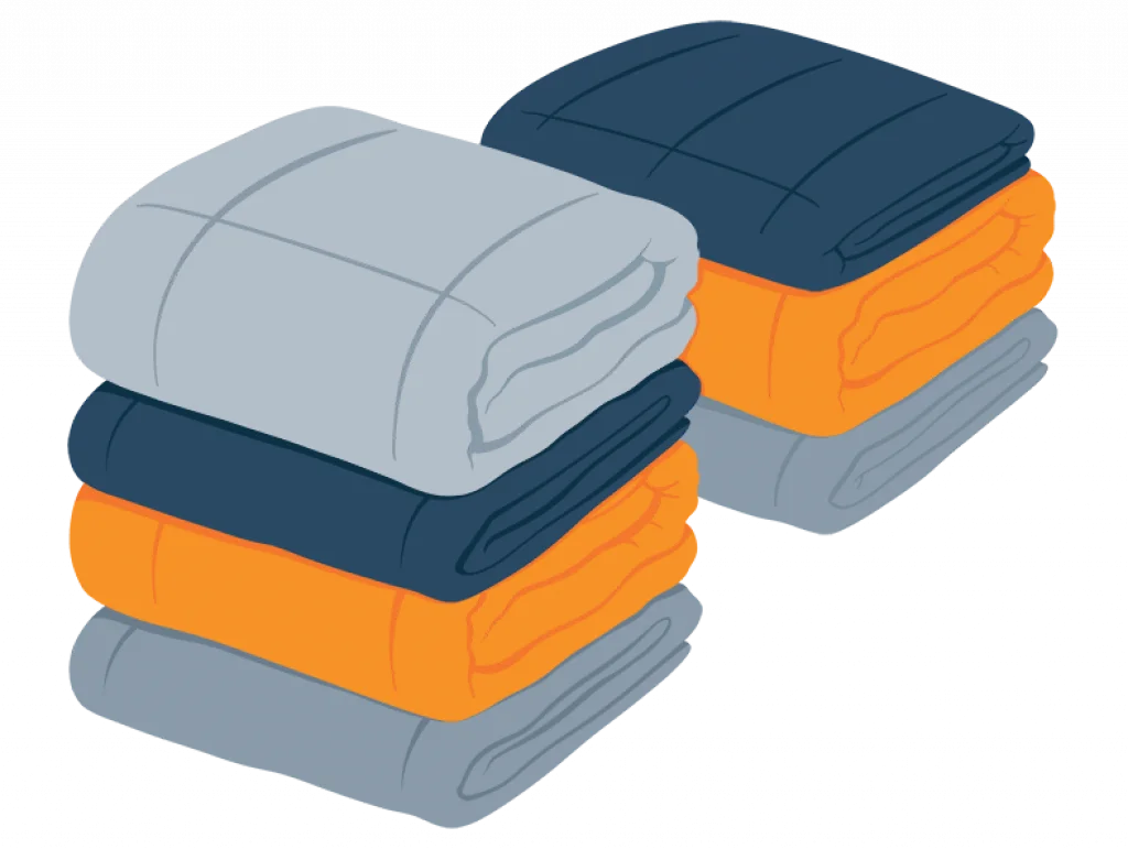 Illustration of a Different Types of Blankets