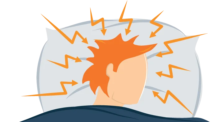 Illustration of a Man Who Suffers from Exploding Head Syndrome