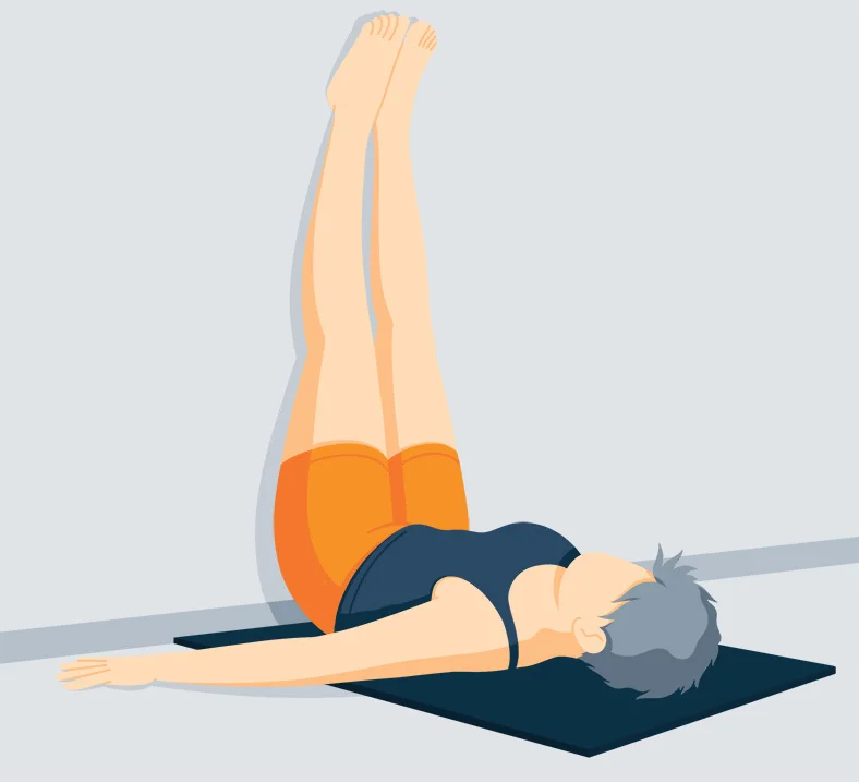 Illustration of a Person in a Viparita Karani Pose