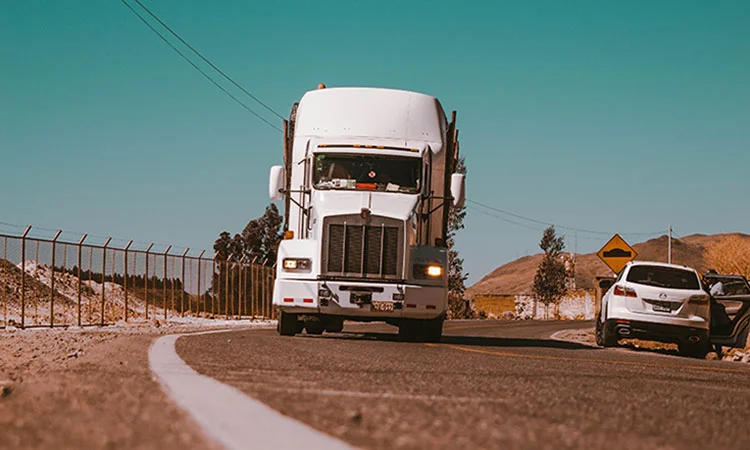 white truck on the road