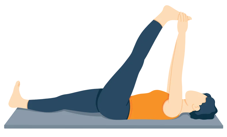 Illustration of a Person in a Supta Padangusthasana Pose