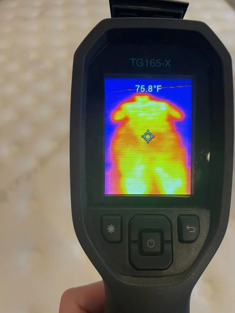 Saatva cooling test after 5 minutes