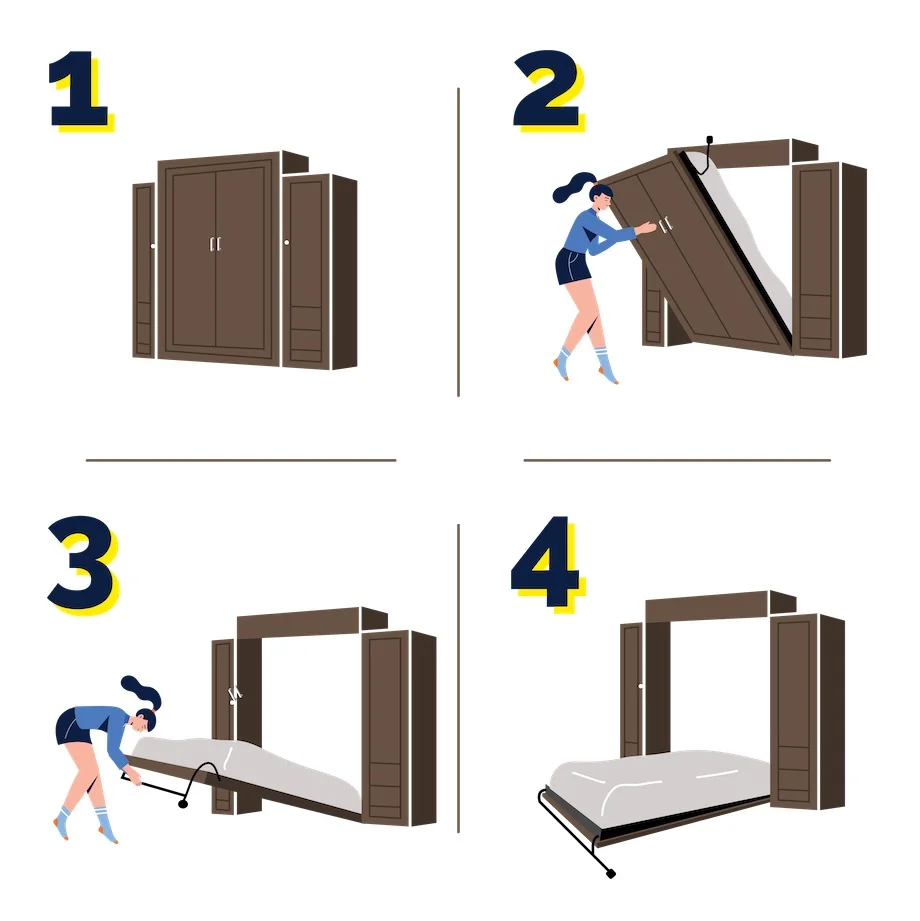 Folding a murphy bed