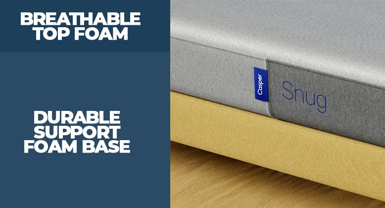 Layers of the Casper Snug mattress