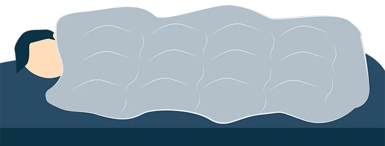 Illustration of a Person Covered With Weighted Blanket