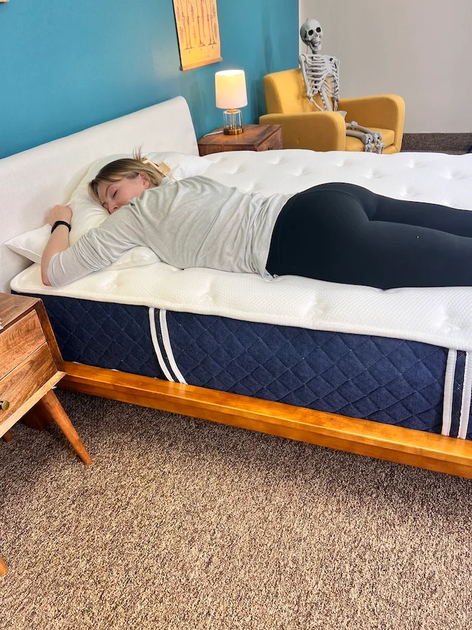 Brooklyn Bedding Signature Hybrid stomach sleeper testing