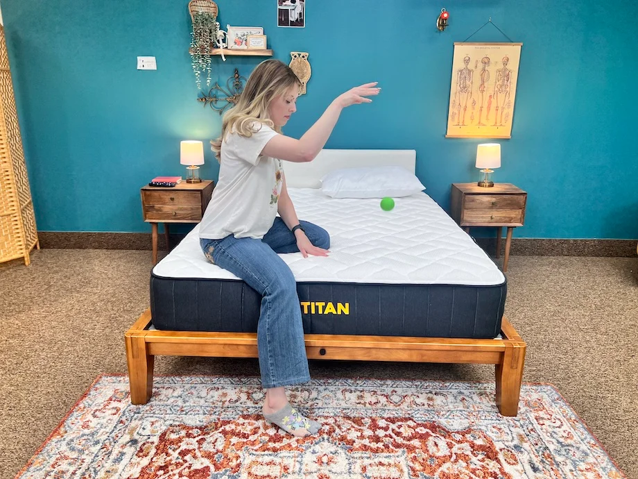 Best Hybrid Mattresses 210 Titan Plus bounce testing