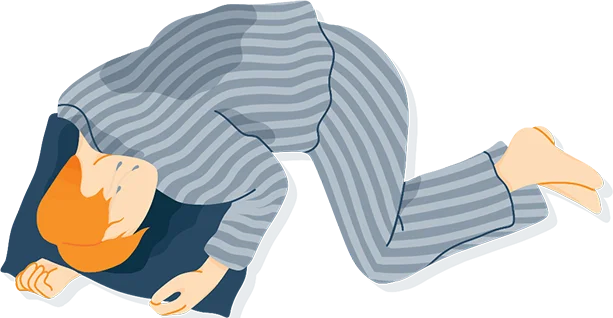 Illustration of a Young Man Having a Nightmare