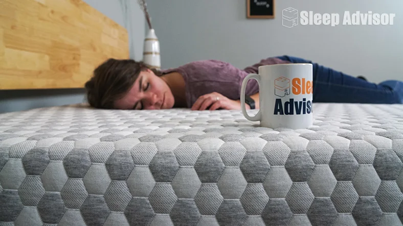 Emma is testing mattress Layla