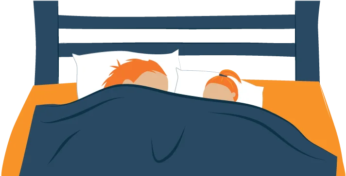 How To Keep Your Mattress From Sliding – 4 Easy Tips For Prevention 3 Dad and His Daughter Co Sleeping Illustration