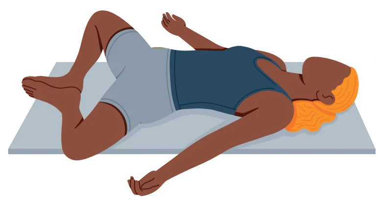 Illustration of a Person in a Supta Baddha Konasana Pose