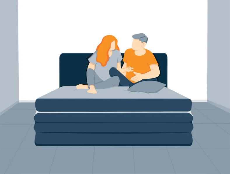 How to Clean an Air Mattress: DIY Tips 2 Illustration of a Couple on an Air Mattress