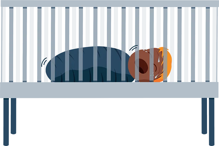 Over Bundled Baby Illustration