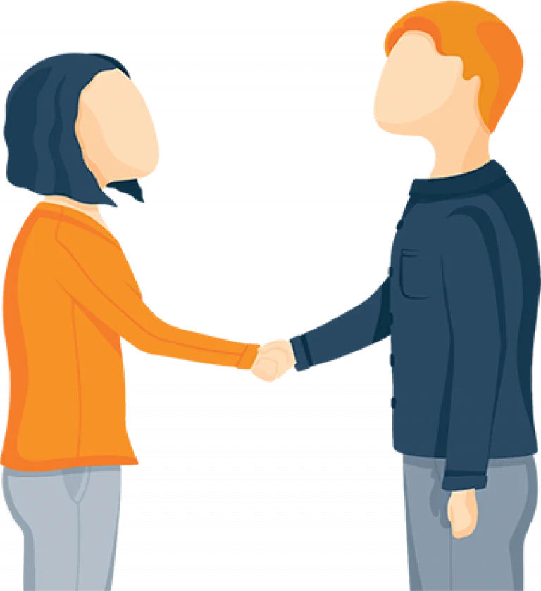 Two people shaking hands