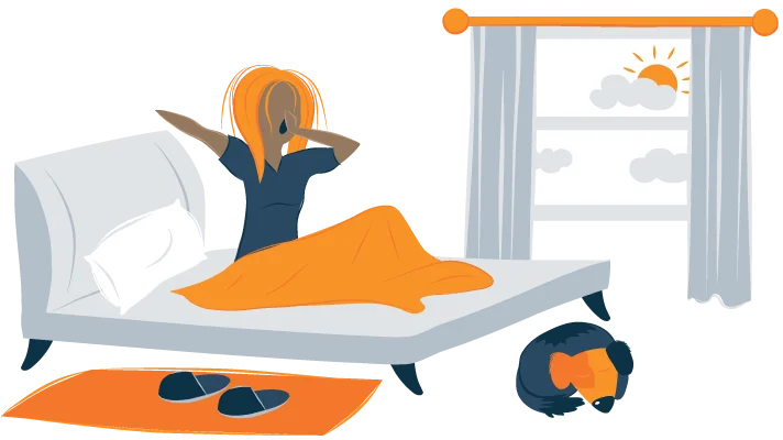 18 Tips to Get Rid of Dark Circles and Eye Bags 2 Illustration of a Woman Waking Up