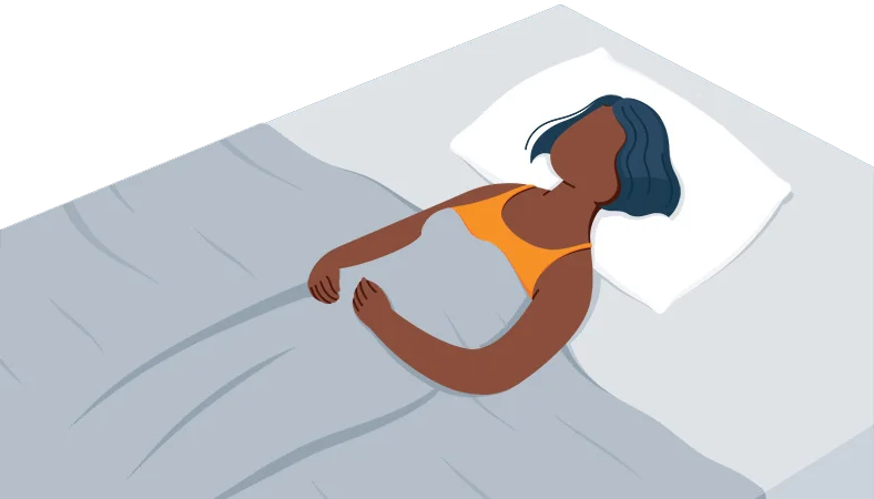 18 Tips to Get Rid of Dark Circles and Eye Bags 4 Woman sleeping on her back illustration