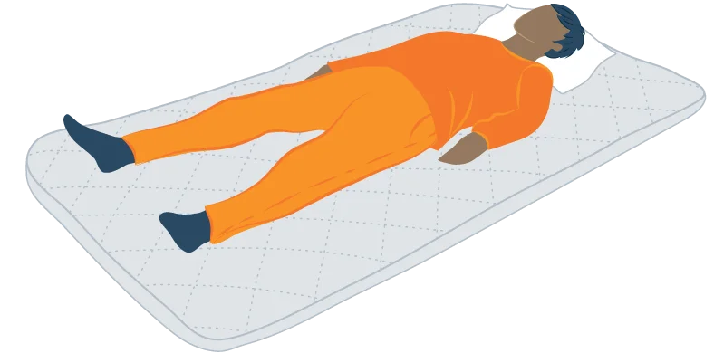 Illustration of a Man Sleeping on Japanese Futon