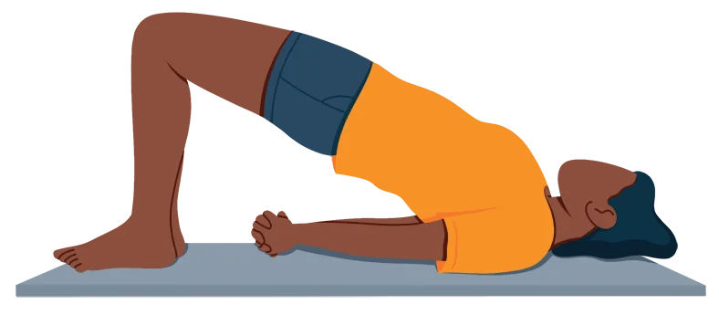 Illustration of a Person in a Setu Bandha Sarvangasana Pose