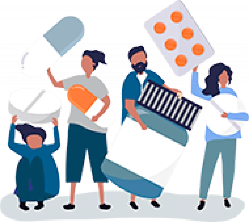 Which Countries Get the Most and Least Amount of Sleep? 7 Illustration of a Group Of People Holding Pills In Hands