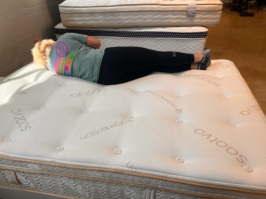 Best Hybrid Mattresses 100 Saatva Latex Hybrid side sleeper testing