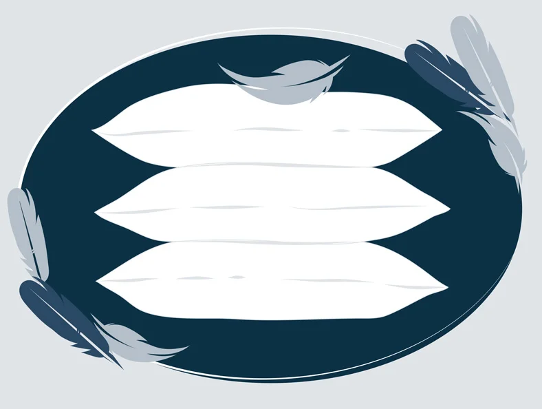 stack of feather pillows illustrated image