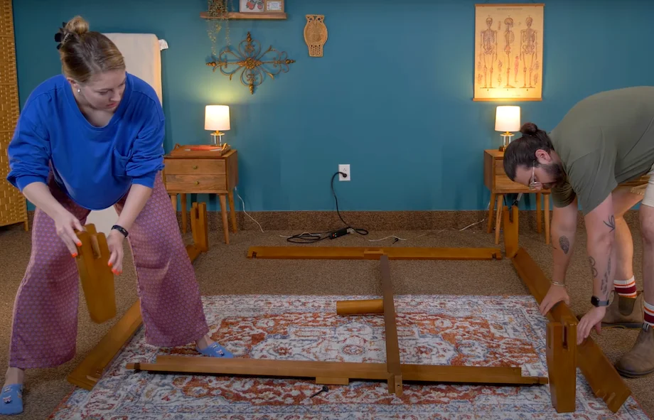 The Sleep Advisor team assembling the Thuma Bed Frame