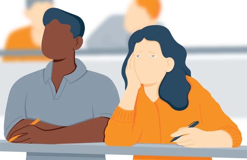 18 Tips to Get Rid of Dark Circles and Eye Bags 7 Illustration of a Tired Sleepy Student