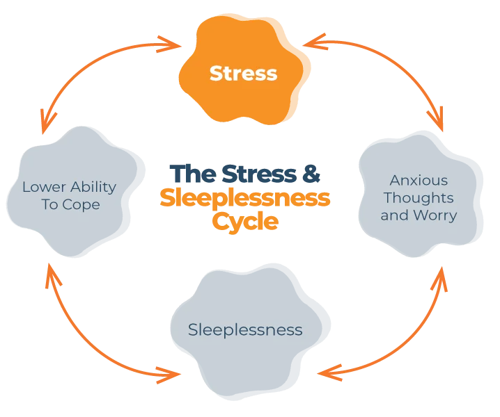 Is Stress Impacting Your Sleep? Check Out These Tips for Better Rest When You're Feeling Overwhelmed 3 illustration of Stress and Sleeplessness Cycle