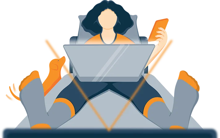 A Woman Using Phone Laptop and Watching TV Before Bed