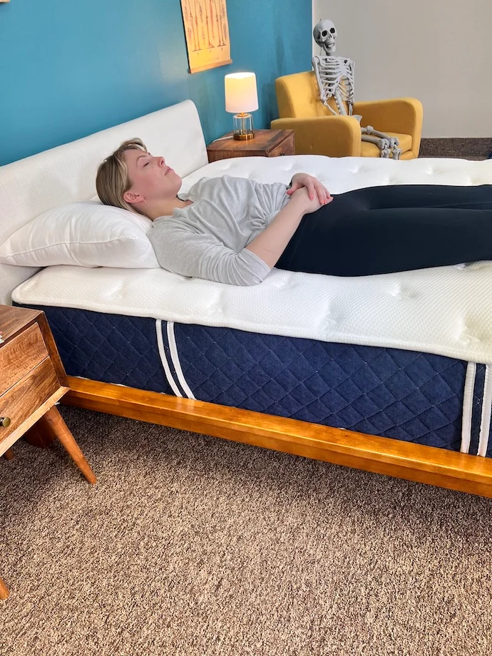 Brooklyn Bedding Signature Hybrid back sleeper testing