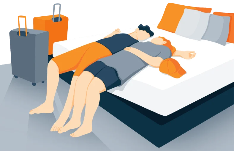 How to Sleep With Background Noise 10 Illustration of a Guests Resting on a Bed