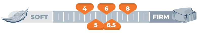 Mattress Firmness Scale for 4 5 6 6.5 and 8