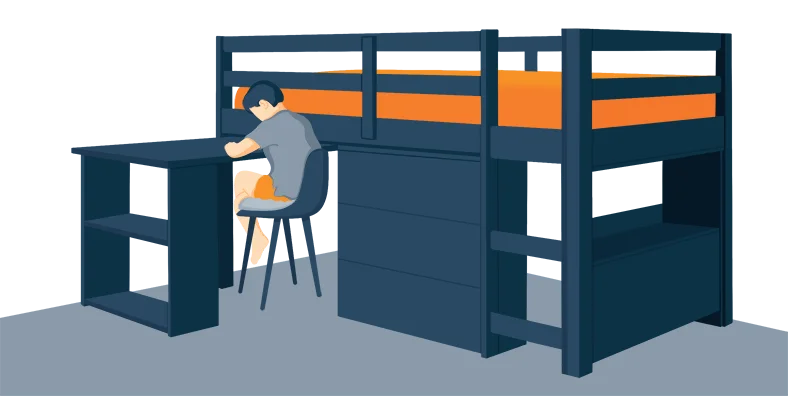 How to Stop Your Loft Bed from Swaying 3 Illustration of a Loft Bed in a Kids Room