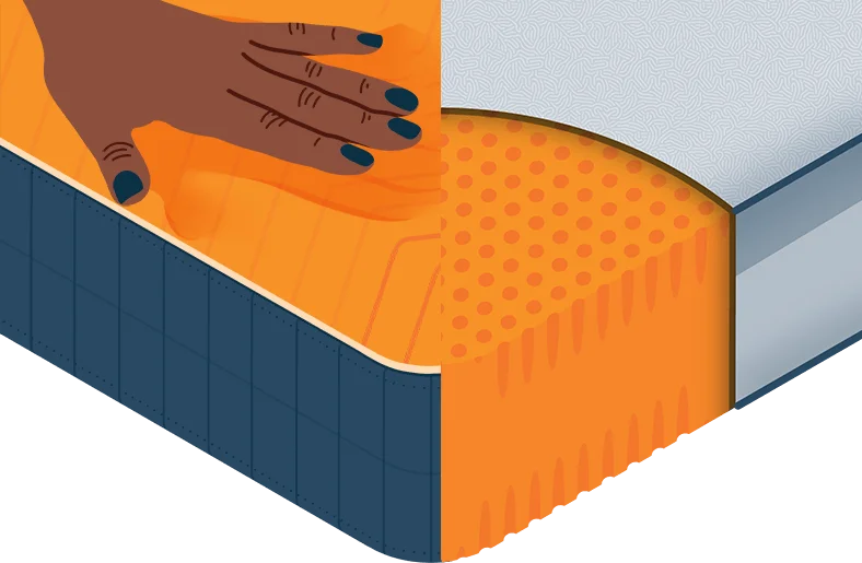 Illustration of a Comparison of Memory Foam and Latex Mattresses