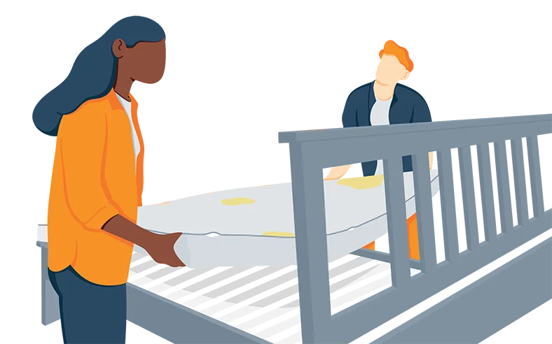 Illustration of Yellow Stains on a Mattress