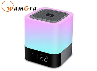 Our 7 Highest Rated Bluetooth Alarm Clocks for 2026 12 product image of WamGra Night light Bluetooth Speaker, Alarm Clock Bluetooth Speaker Touch Control Color Changing Bedside Lamp