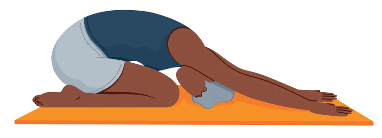 Illustration of a Person in a Balasana Pose