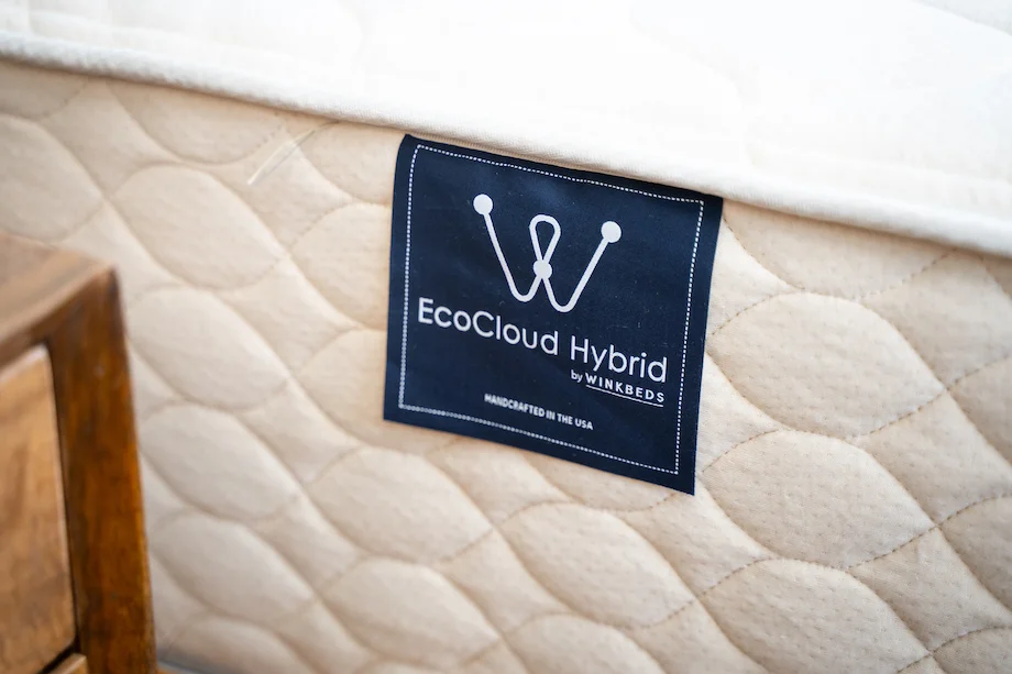 WinkBeds EcoCloud mattress tag