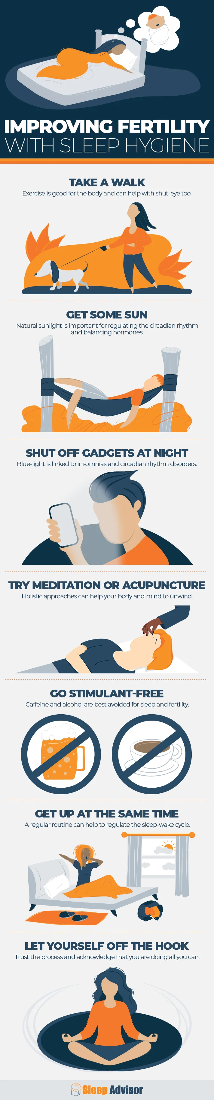 Improving Fertility with Sleep Hygiene Infographic