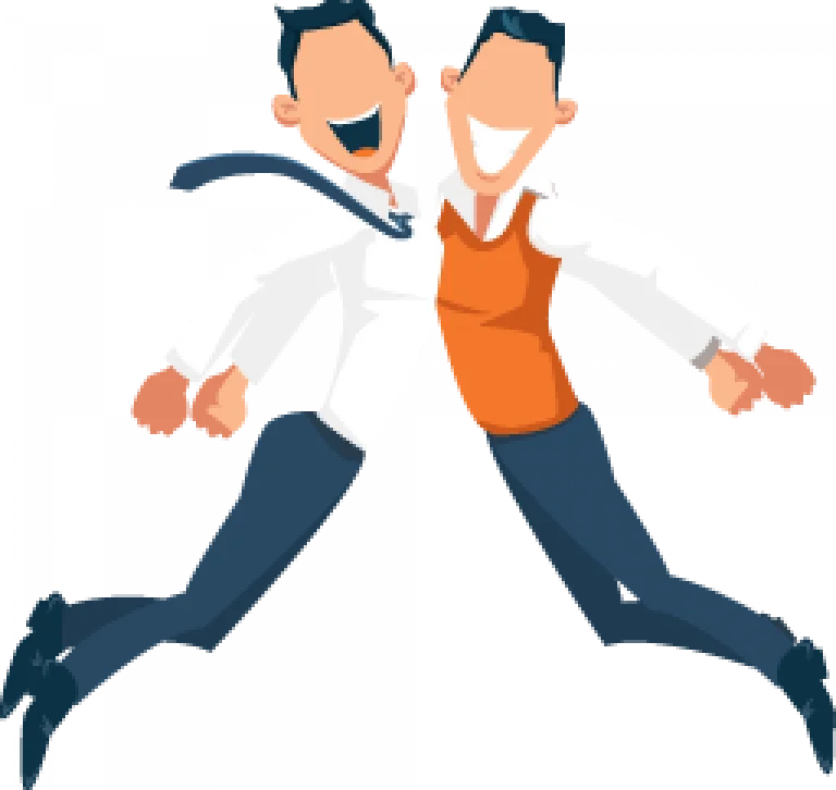 Two men chest-bumping