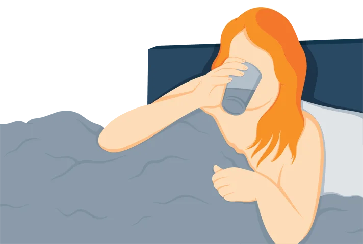 Illustration of a Woman Drinking Water Before Bed