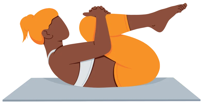 Illustration of a Person in a Pawanmuktasana Pose