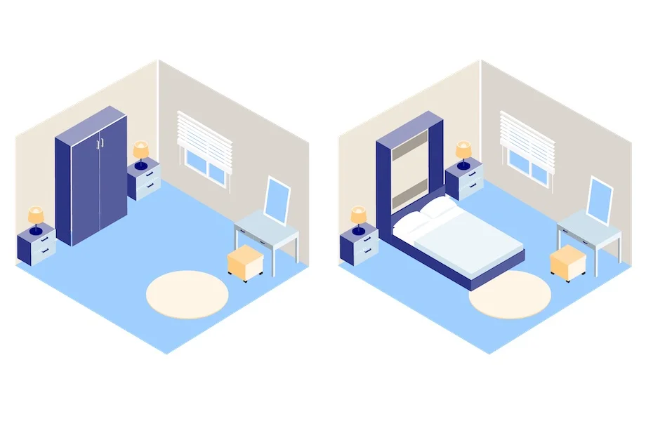 illustration of a Murphy bed