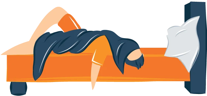 How To Keep Your Mattress From Sliding – 4 Easy Tips For Prevention 2 Illustration of a Man Who Suffers from REM Sleep Behavior Disorder